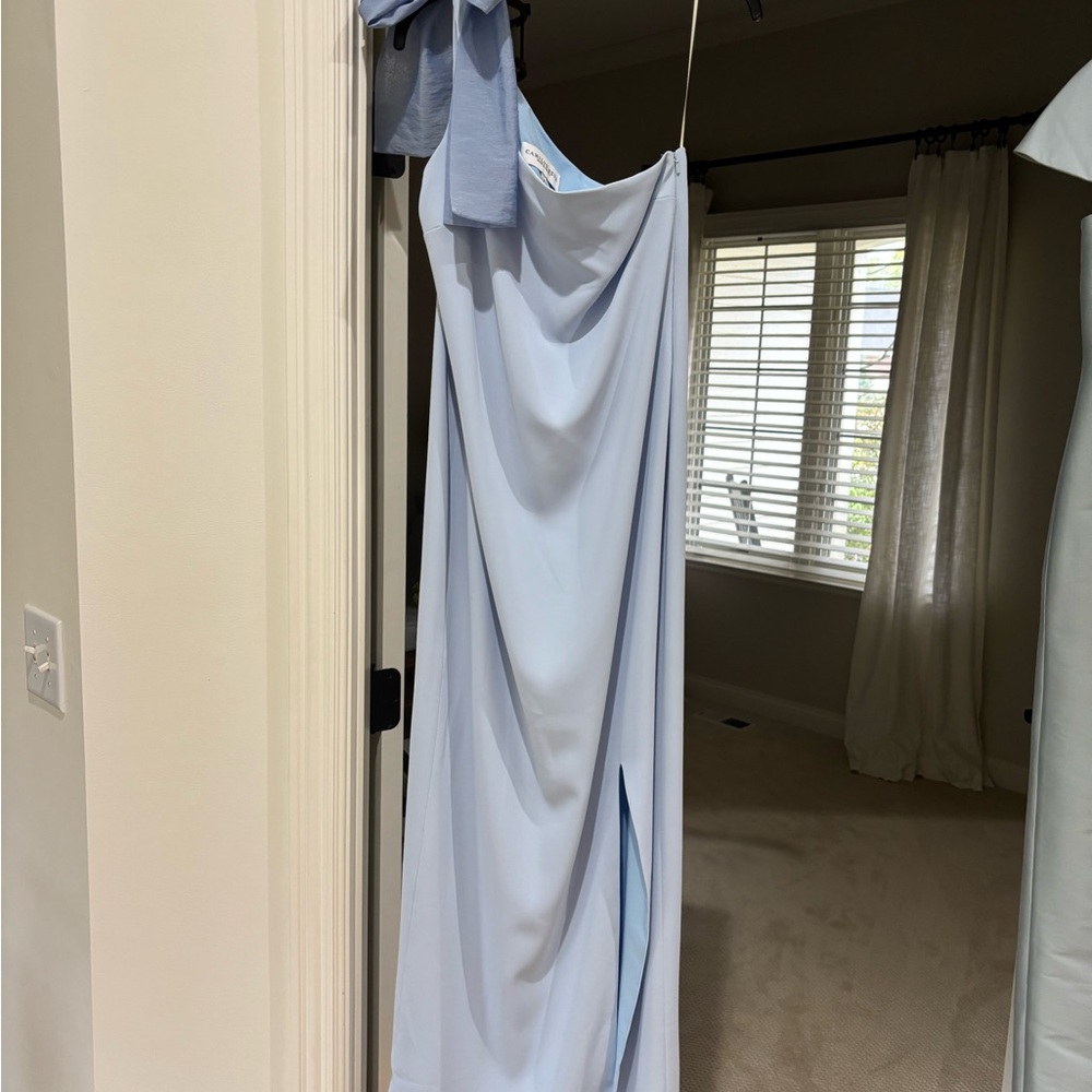 Elegant One Shoulder Light Blue Camilyn Beth Kenzie Gown
